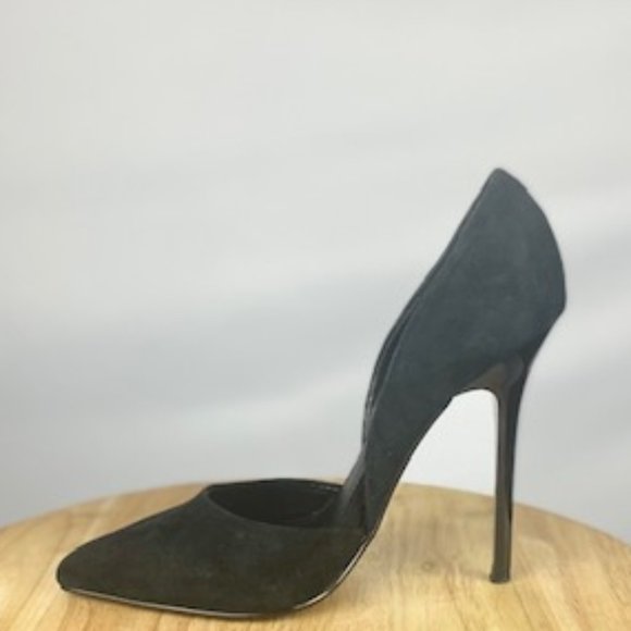 Steve Madden Varcityy D'Orsay Stiletto Heels in Black Suede, Size 6. - Picture 5 of 8